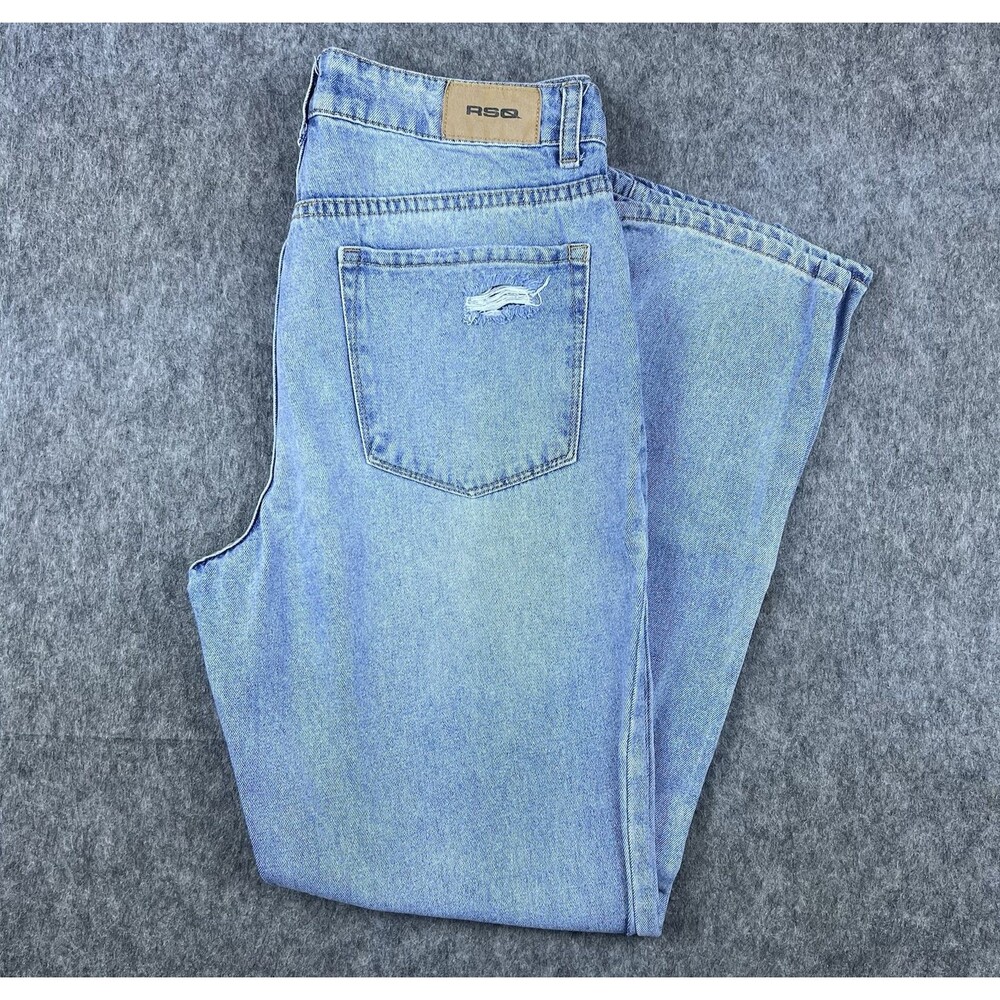 RSQ Women's Jeans High Rise Straight Leg Light Blue Denim Button Fly Size 29